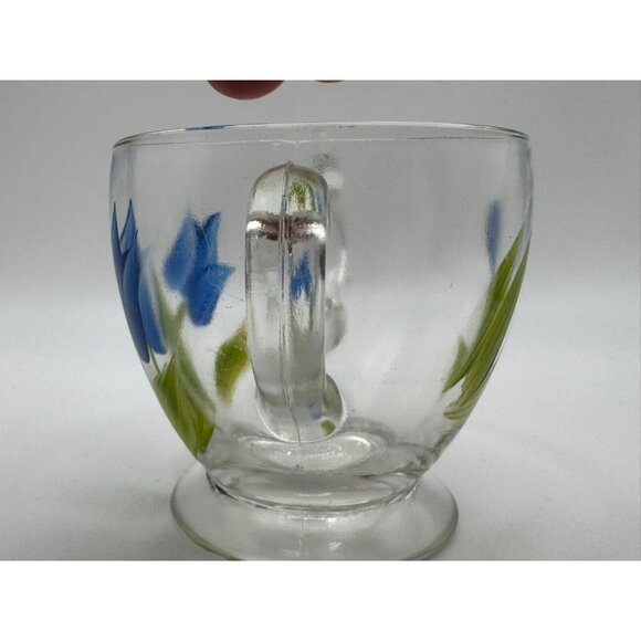 Vintage Bartlett Collins Sugar Bowl Blue Tulips Flowers Gay Fad 50s Vintage - Picture 5 of 6